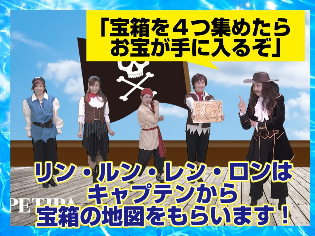 模範演技、キャプテンから宝の地図をもらう場面の写真