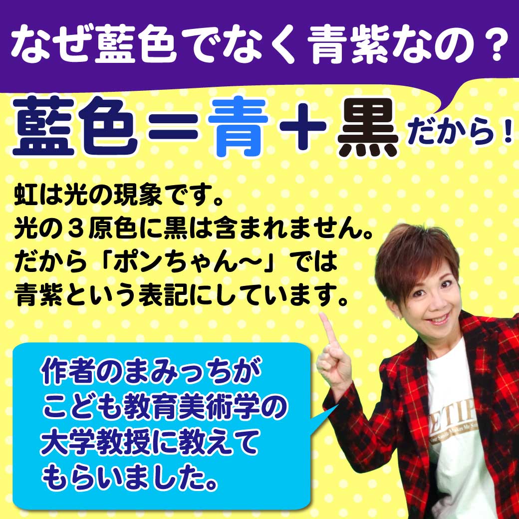 藍色と青紫の違いの説明をしている講師の写真