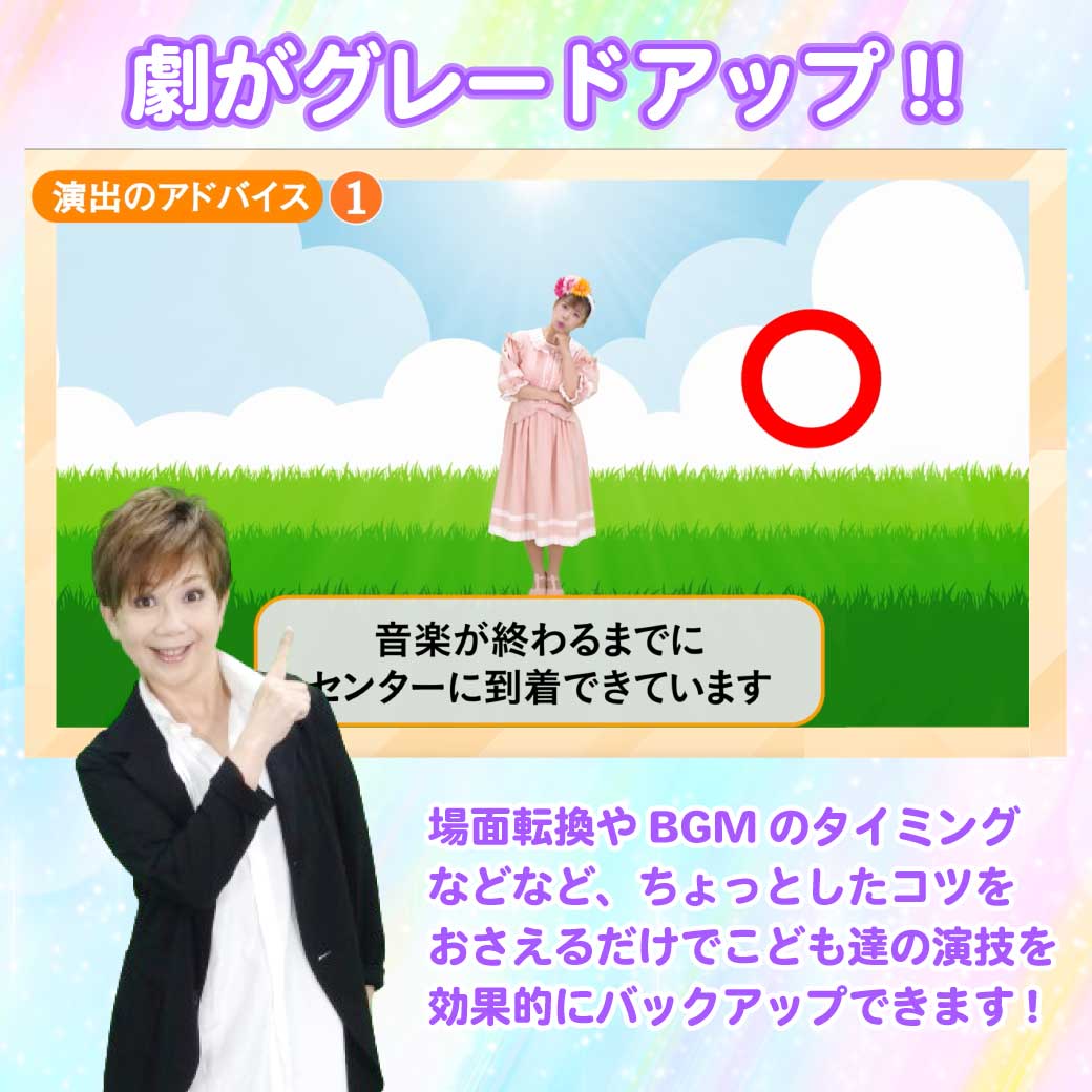 演出のアドバイスを講師が説明している写真