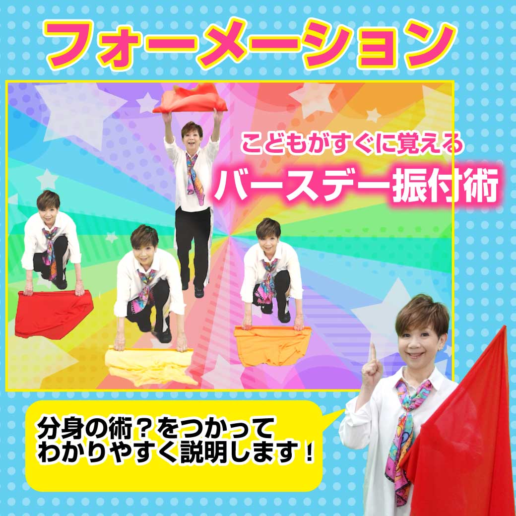 ダンスのフォーメーションを講師が説明している画像